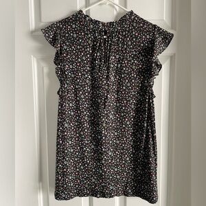 Loft Black Floral Blouse - Size L